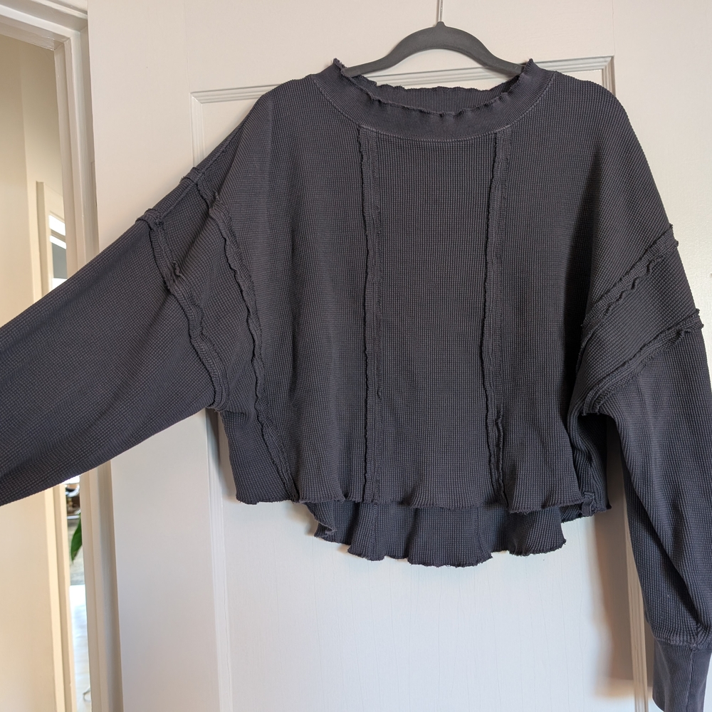 Free People Cropped Oversized Sweater